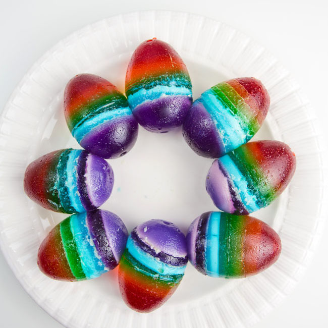 Rainbow JELL-O Easter Eggs