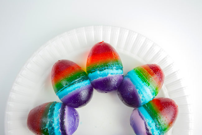 Rainbow JELL-O Easter Eggs